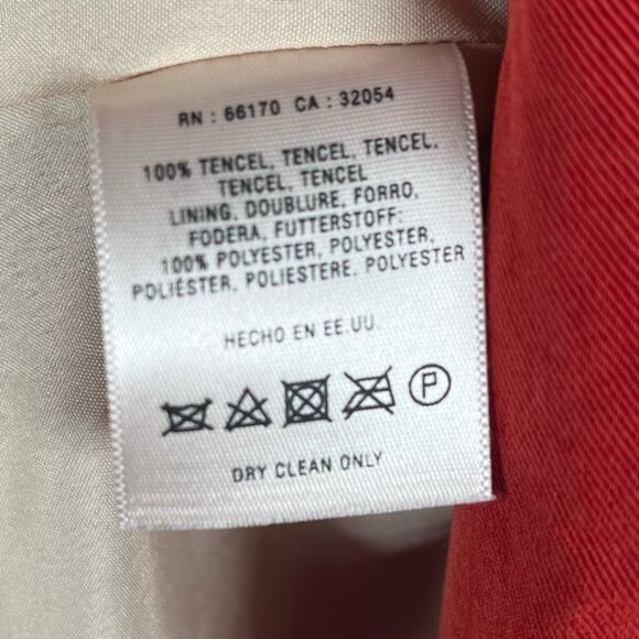 Cartonnier burnt orange/red rouched sleeve blazer jacket size 6 - Picture 4 of 7